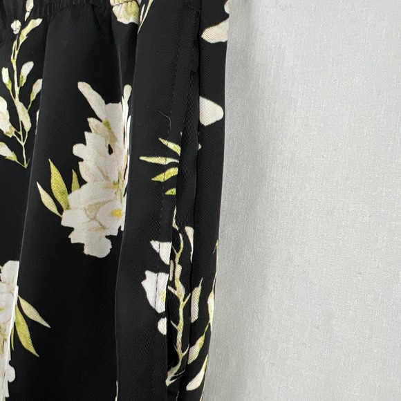 H&M Wide Leg Pants Womens XL Black White Relaxed Party Casual Travel Packable - Picture 4 of 14